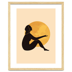 Woman And The Moon II by Technicolorable