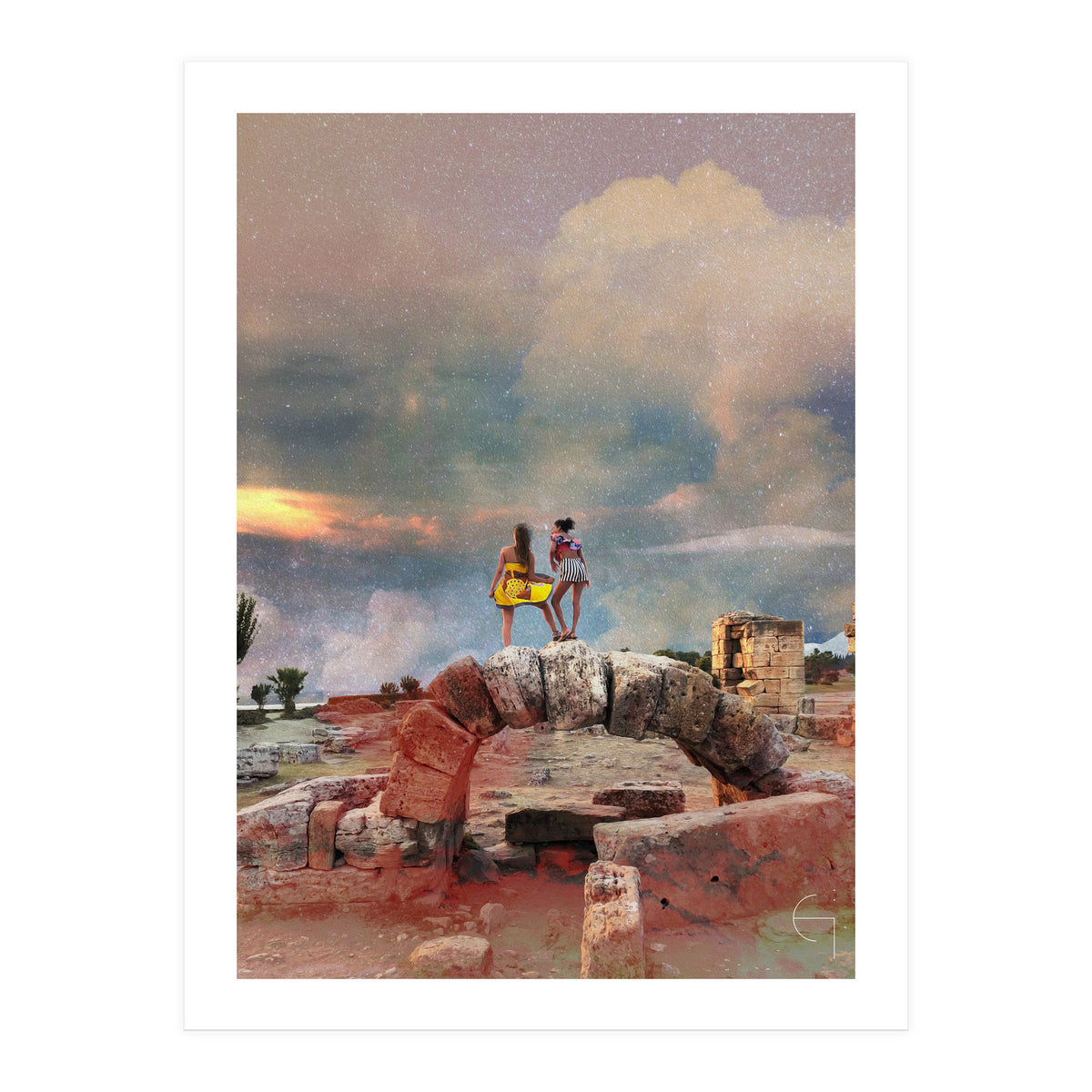 Voyageuses contemplant le crépuscule (Print Only)