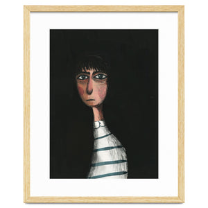 Seated Woman In Stripes by Ann Kiernan