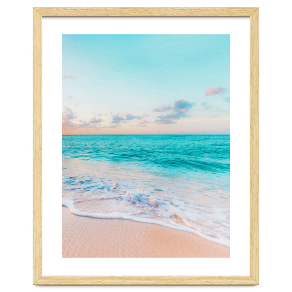 Ocean Bliss, Nature Landscape Sea Travel Tropical, Nordic Luxe Photography Pastel Island Digital
