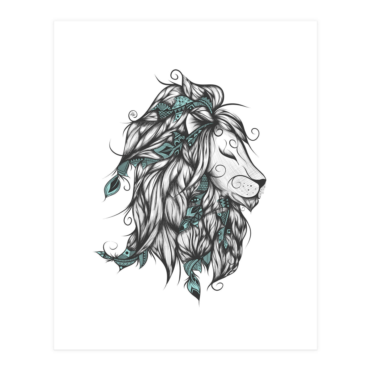Poetic Lion Turquoise (Print Only)