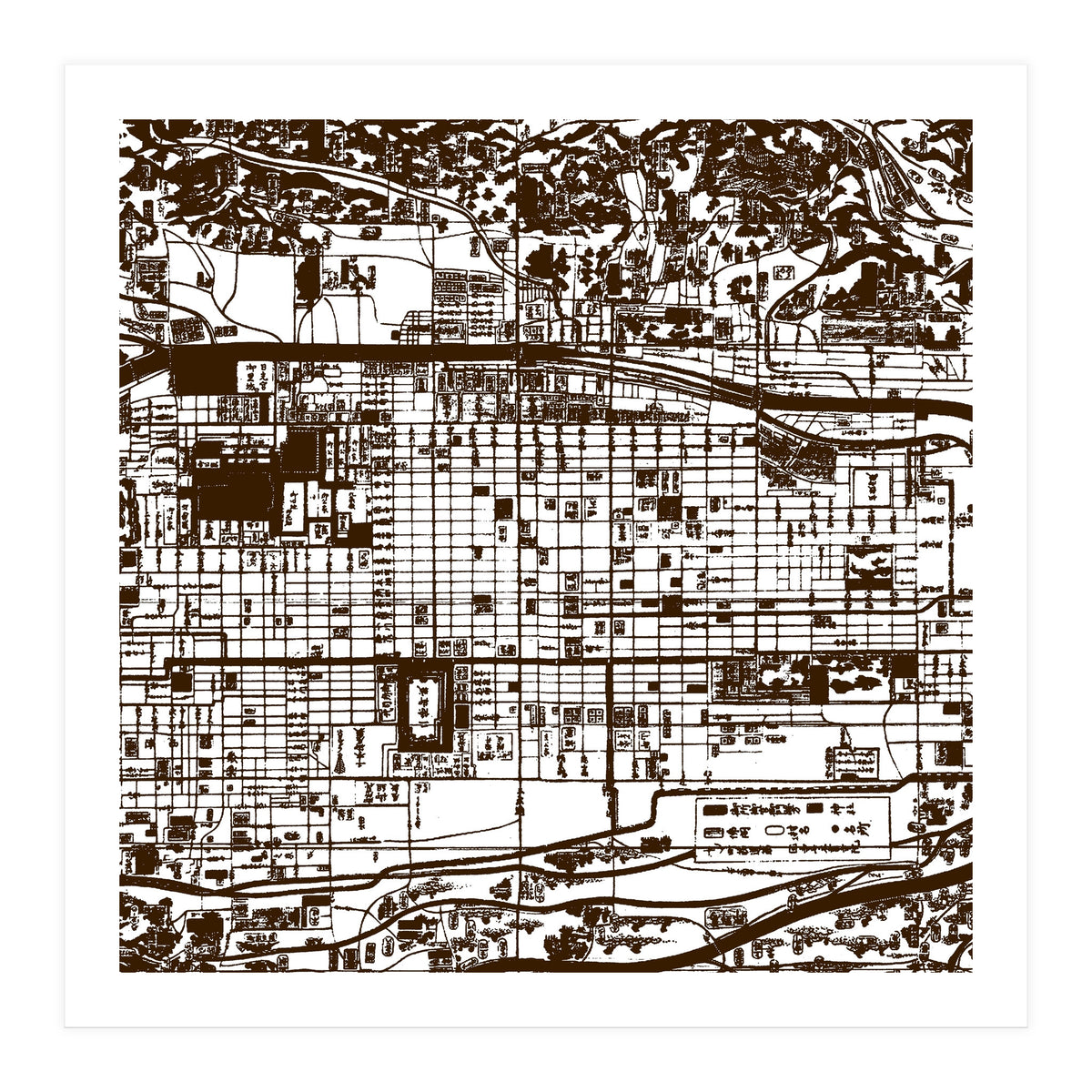Antique Oriental Town Map (Print Only)