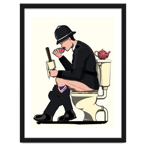 British Policeman on the Toilet, funny bathroom humour by In The Washroom