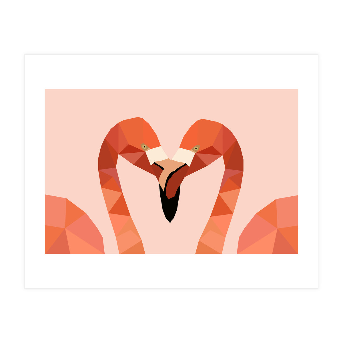 Flamingo Bird Low Poly Art (Print Only)