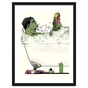 The Incredible Hulk in the Bath, funny Bathroom Humour by Wyatt9