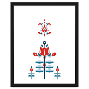 Scandinavian Folk Flowers by Nordic Print Studio