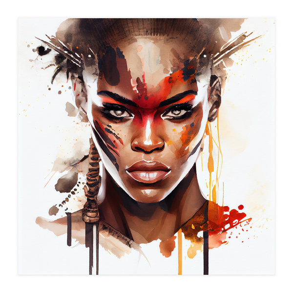 Watercolor African Warrior Woman #3 (Print Only) Art Print by Chromatic ...