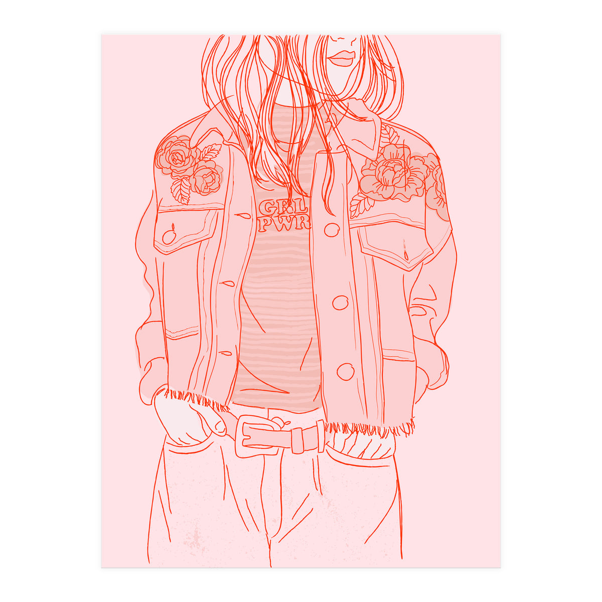 Pink Jeans Jacket (Print Only)