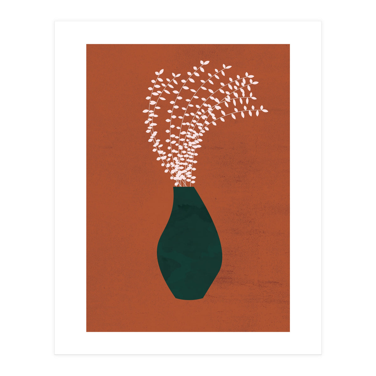 Terracotta Earth Tones Wall Decor Pottery Plant III (Print Only)