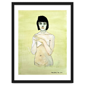Untitled #75 Nude on a yellow-green ground by Marc A. Burns