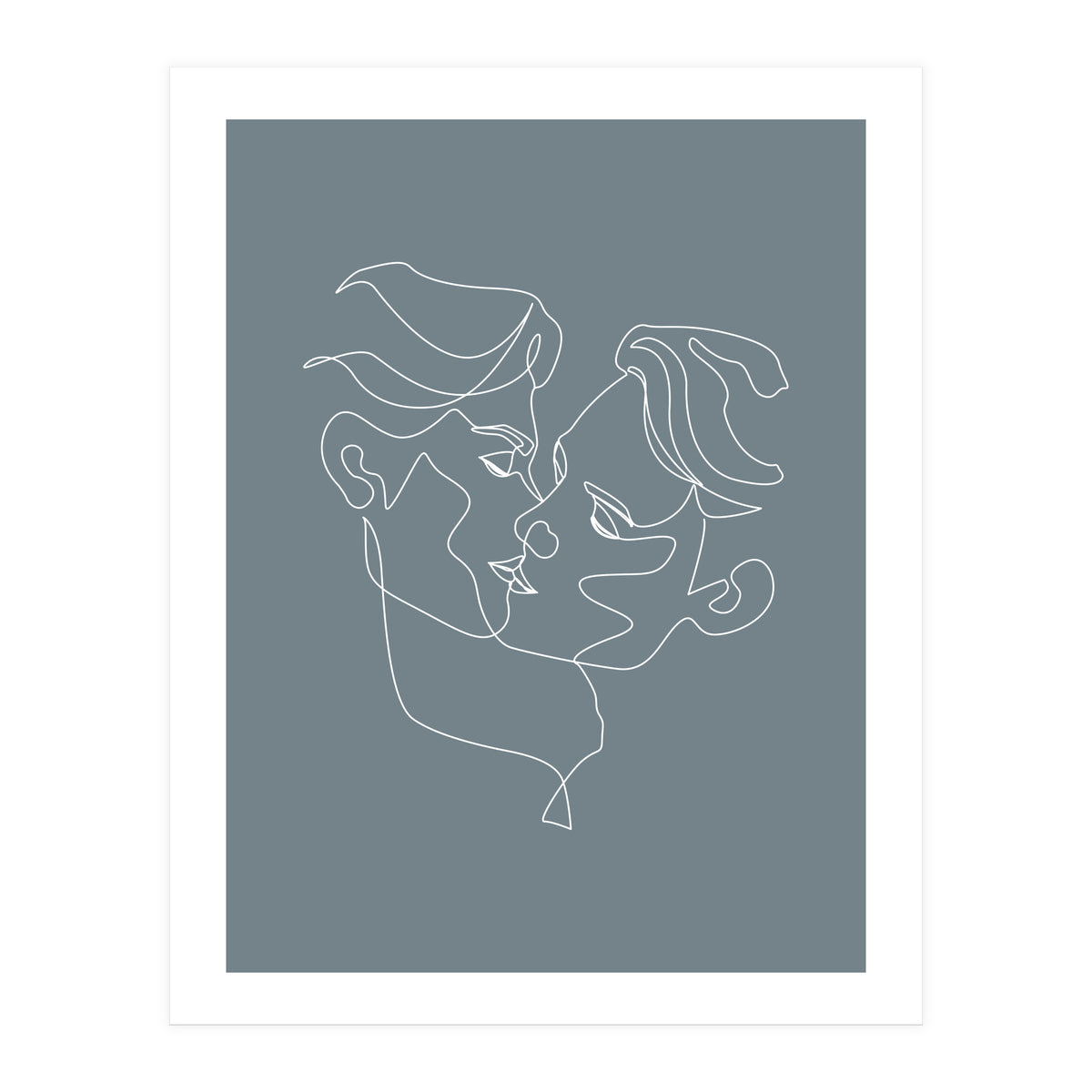 gay love line art-blue (Print Only)