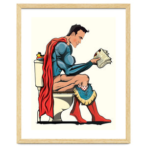 Superman on the Toilet, funny bathroom humour by Wyatt9