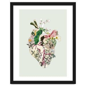 Vintage Botanical Heart - Green by Bianca Green