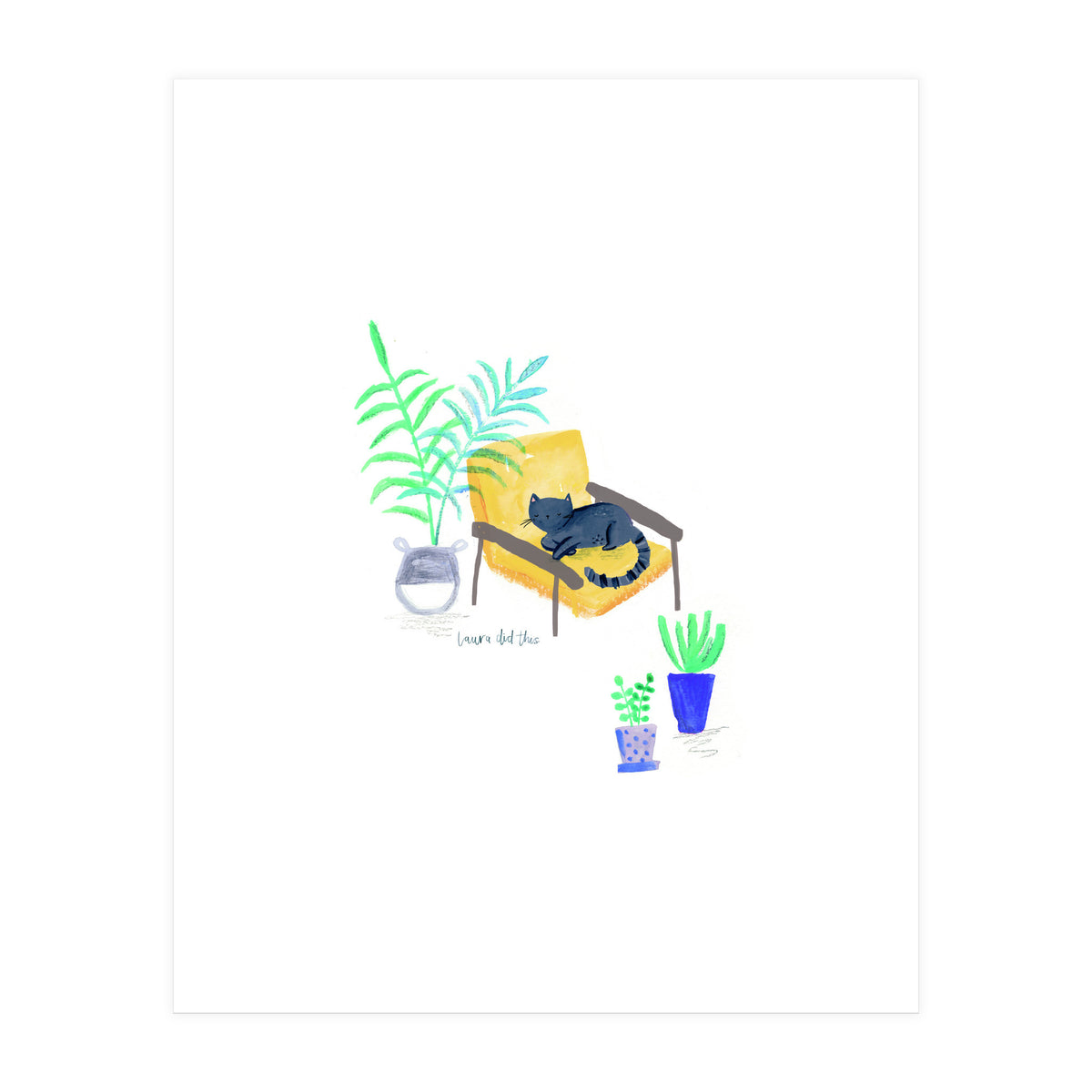 Cat On Scandi Chair (Print Only)