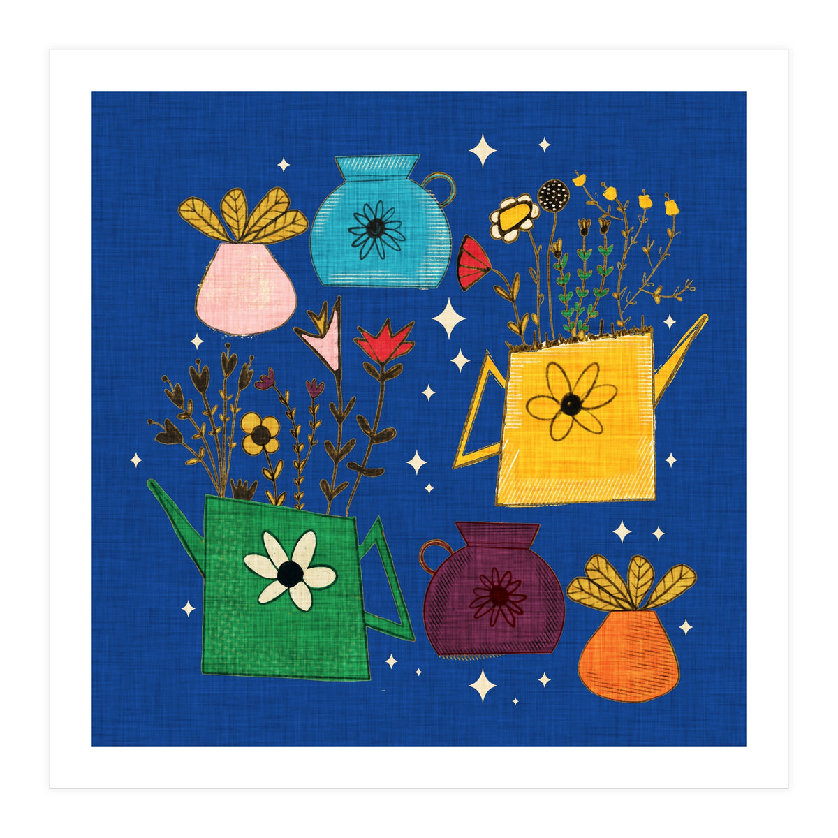 Gardening Dreams Night Blue (Print Only)