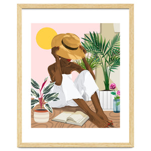 Summer Reading | Modern Bohemian Black Woman Travel | Beachy Vacation Book Reader by 83 Oranges