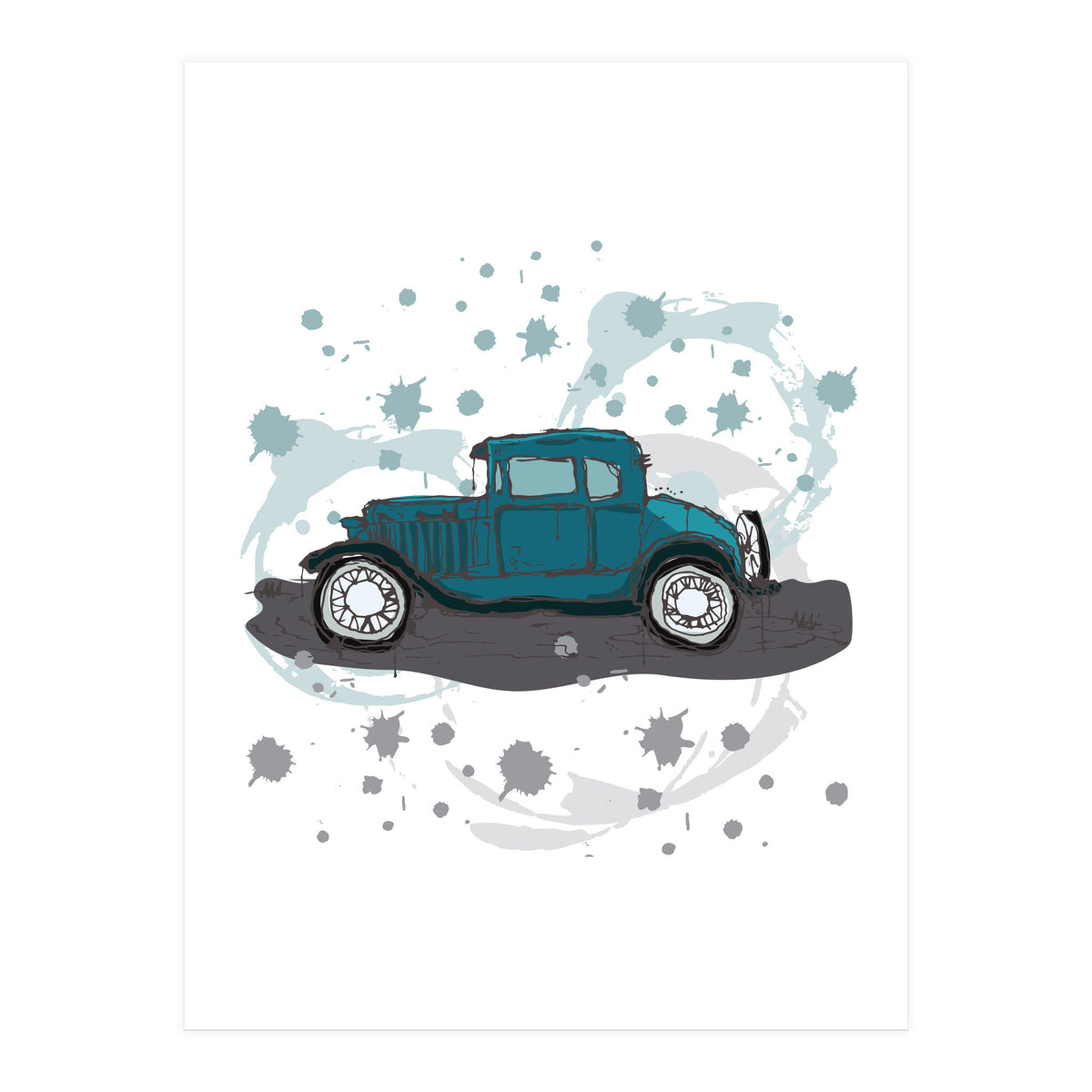 Blue car sketch (Print Only)