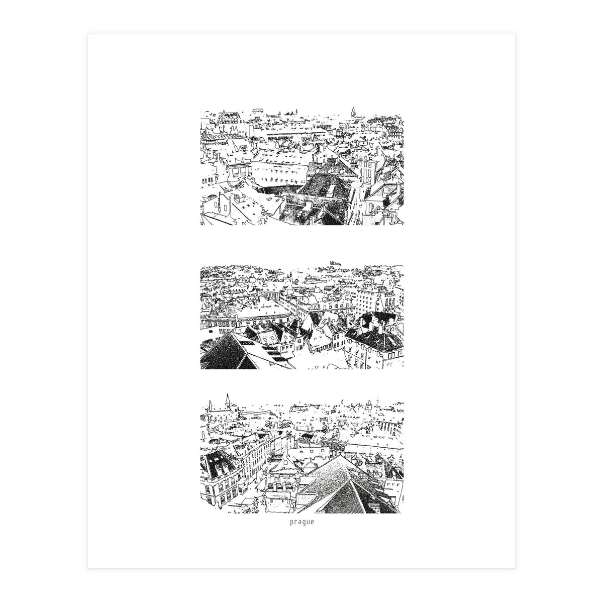 Prague print in black (Print Only)