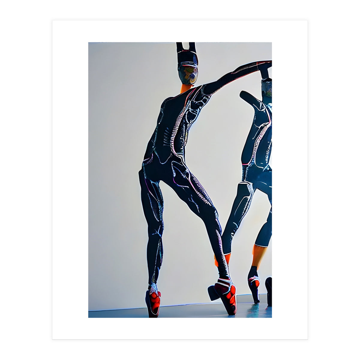 Cyborg dancing modern Ballet on Stage (Print Only)