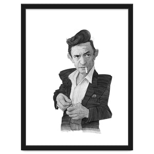 Johnny Cash Portrait by Stavros Damos