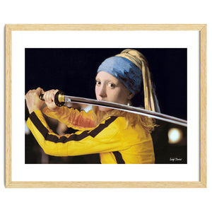 Vermeer's Girl with a Pearl Earring & Beatrix Kiddo From Kill Bill by Luigi Tarini