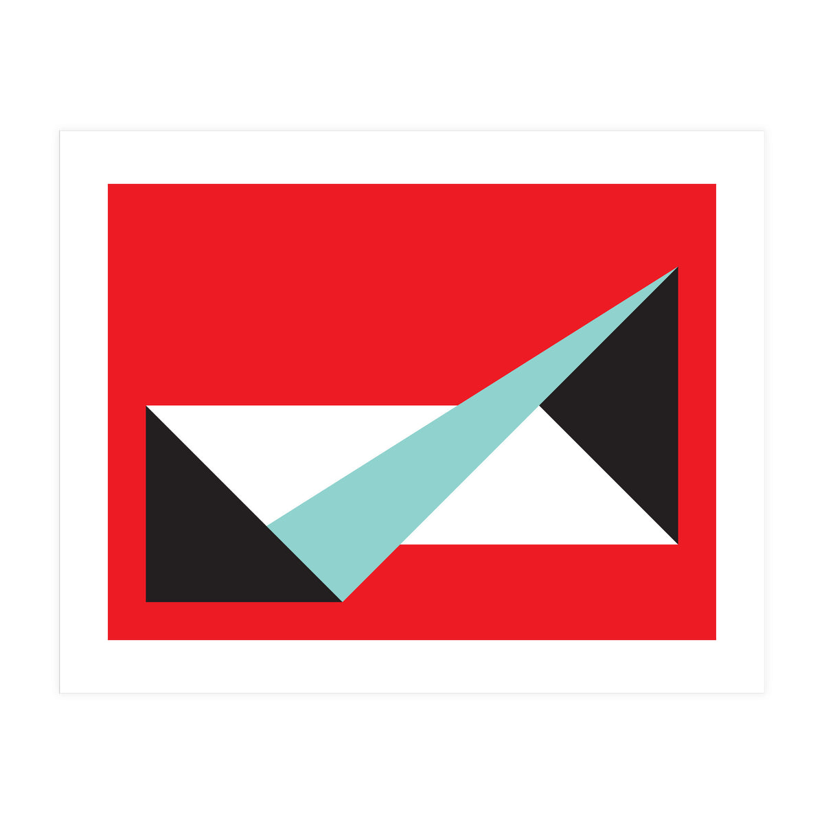 Geometric Shapes No. 49 - teal, black & red (Print Only)