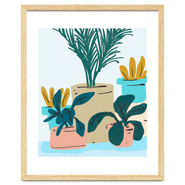 Little House Plants | Pastel Botanical Nature Plant Pots | Bohemian Cute Chic Palm Modern