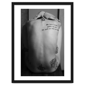 Naked body with saying as tattoo by liesjes