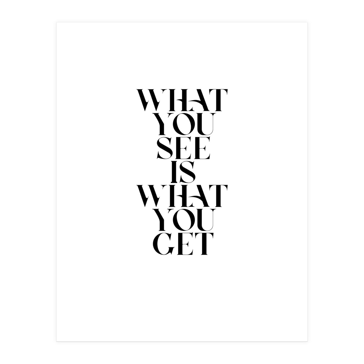 WHAT YOU SEE (Print Only)