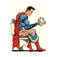 Superman on the Toilet, funny bathroom humour (Print Only)