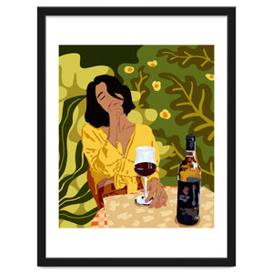Wine is the answer.What was the question? Drinks Vacation Travel Modern Bohemian Black Woman Fashion by 83 Oranges