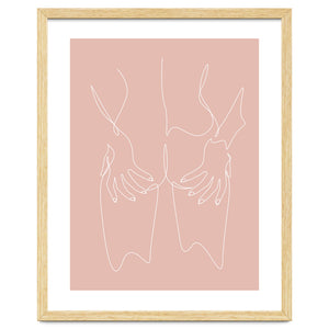 hot girl nude line pink by Doriscici