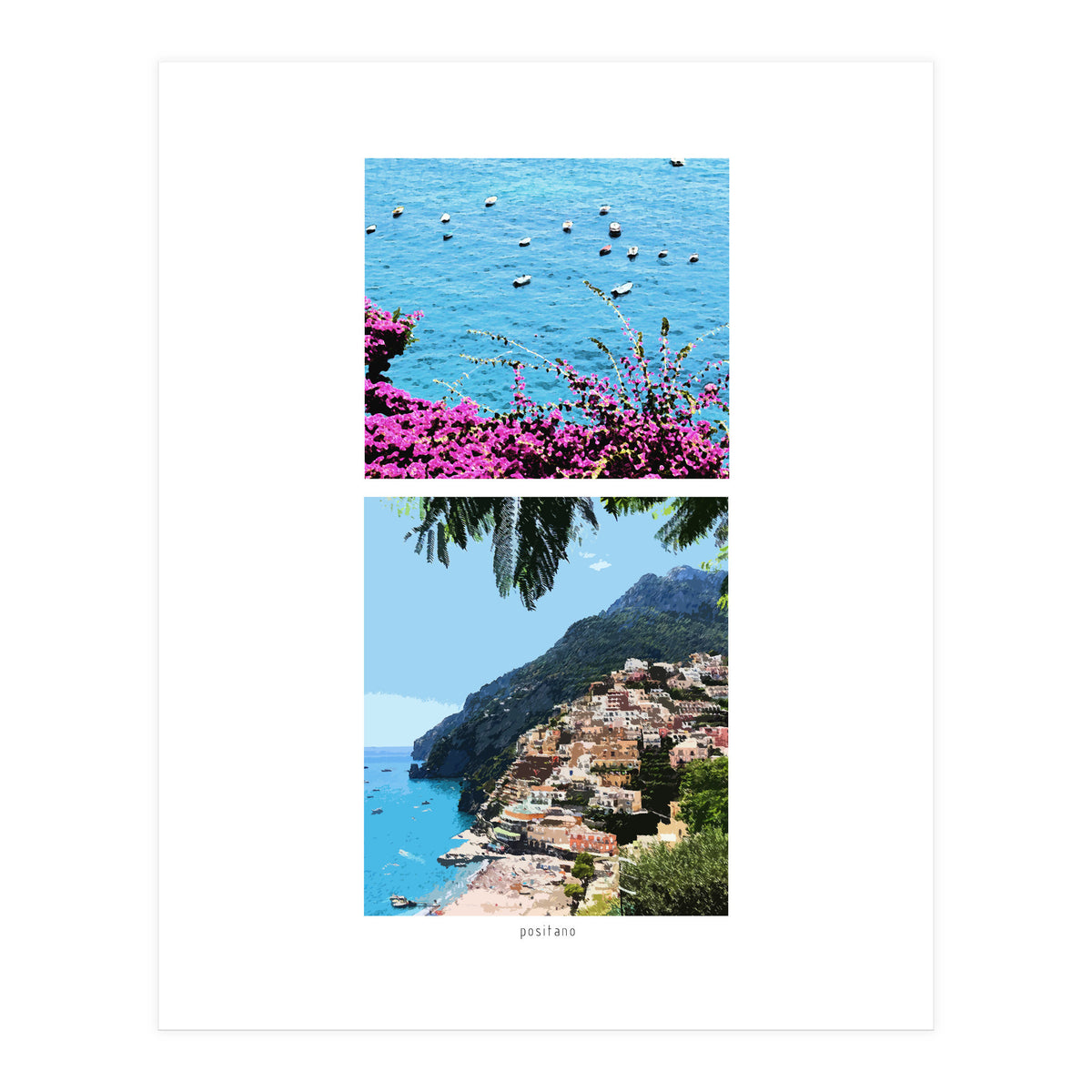 Positano flowers in Paints (Print Only)