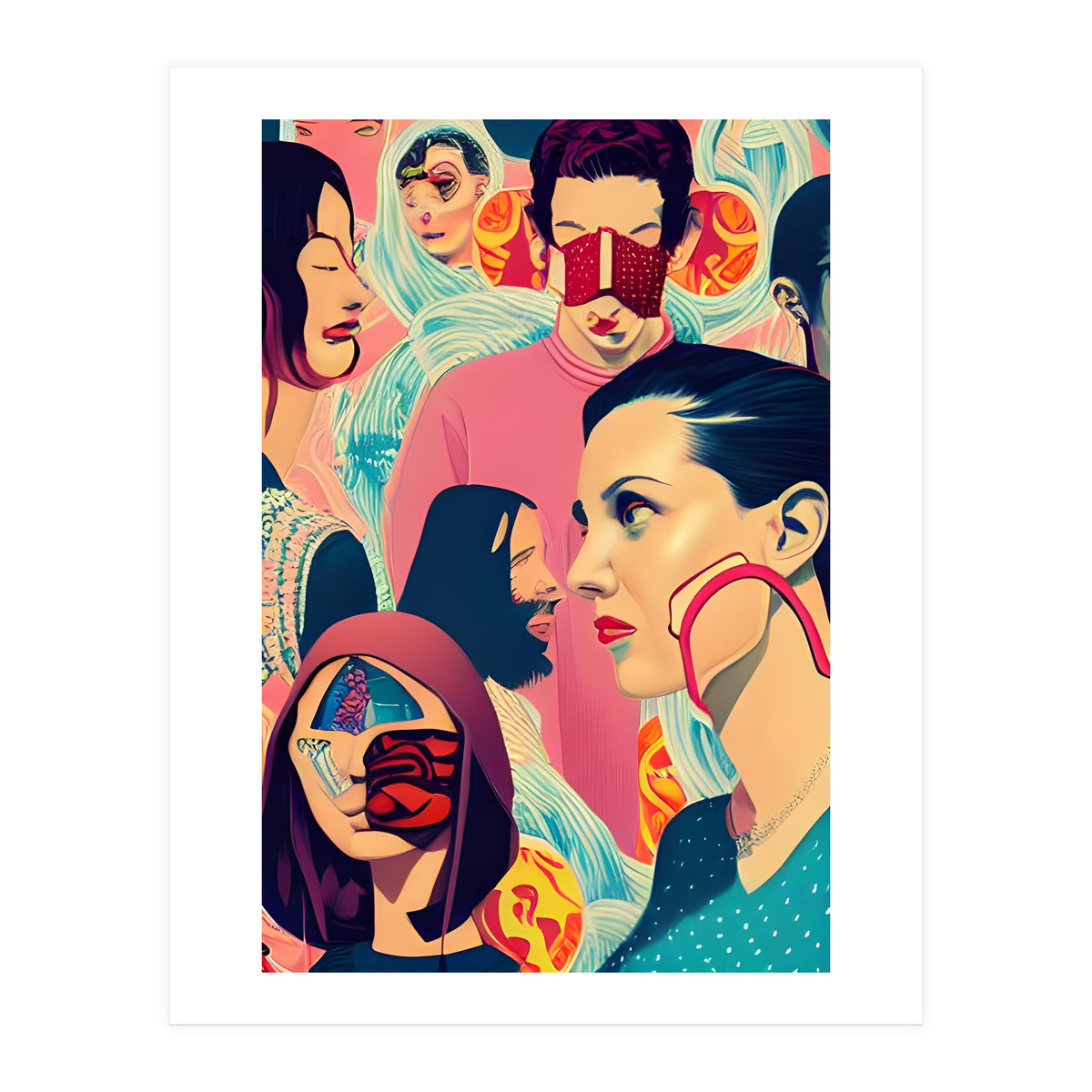 Masquerade Mask Fashion Collage 01 (Print Only)