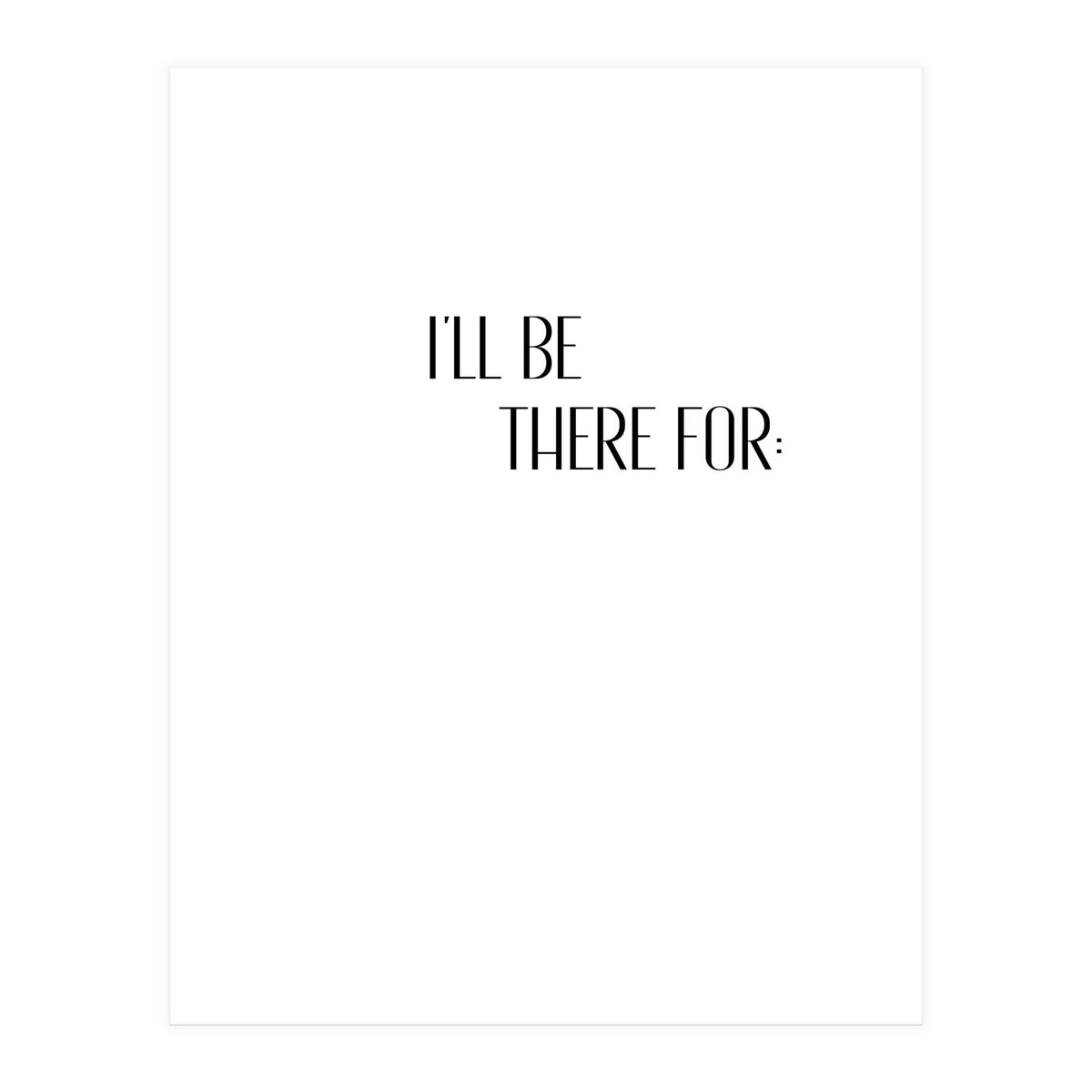 I'LL BE THERE - 01 of 02 (Print Only)