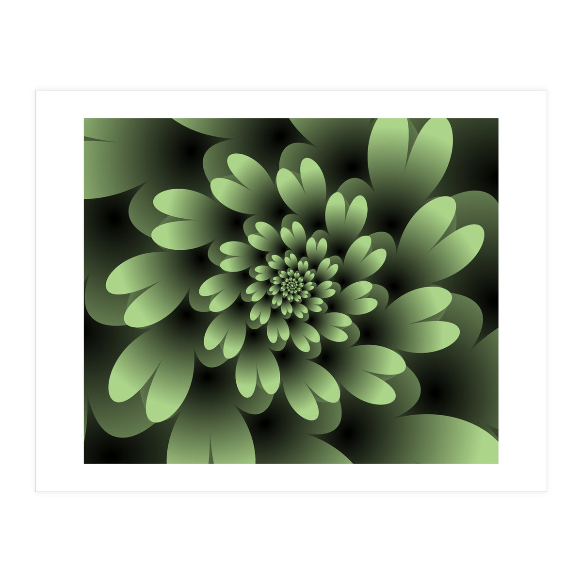 Green Floral Satin (Print Only)