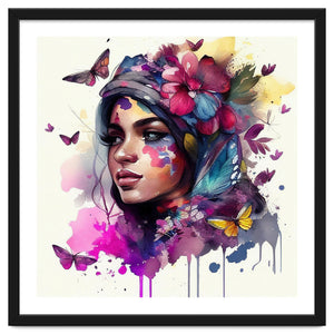 Watercolor Floral Arabian Woman #9 by Chromatic Fusion Studio