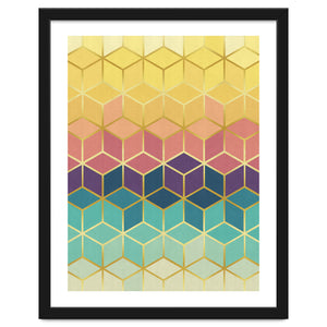 Colorful and golden pattern I by Vitor Costa