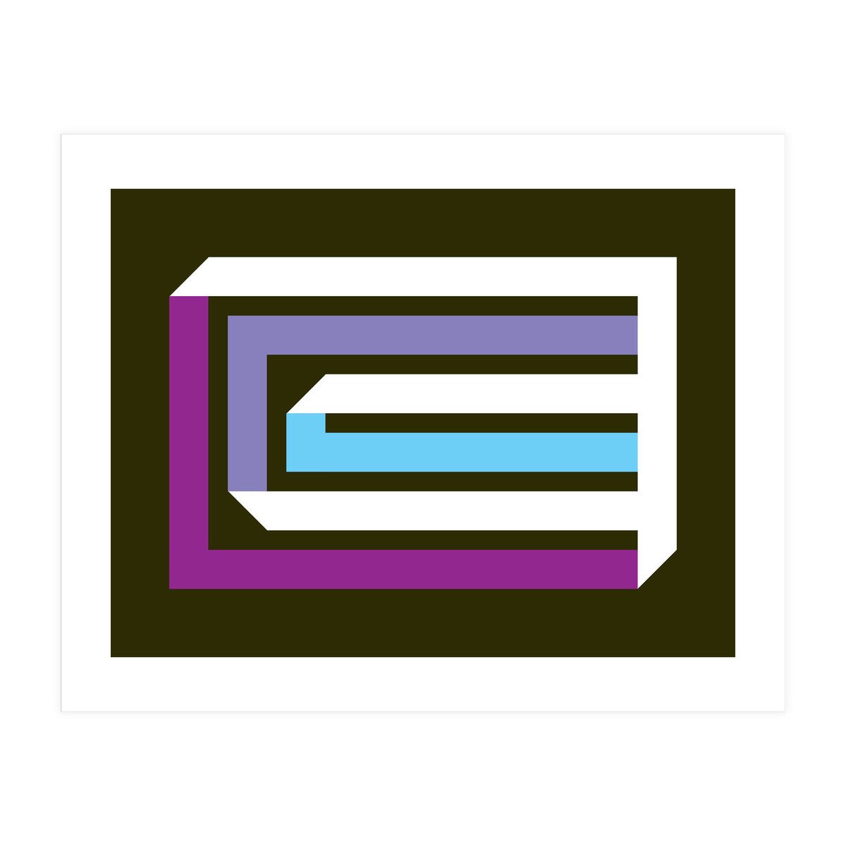 Geometric Shapes No. 35 - brown, blue & lilac (Print Only)