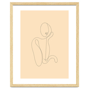 Female Line Art Drawing by Technicolorable