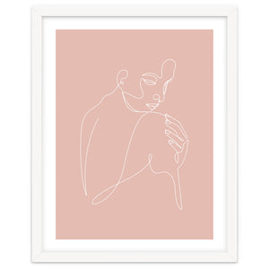 Sleep woman line pink by Doriscici