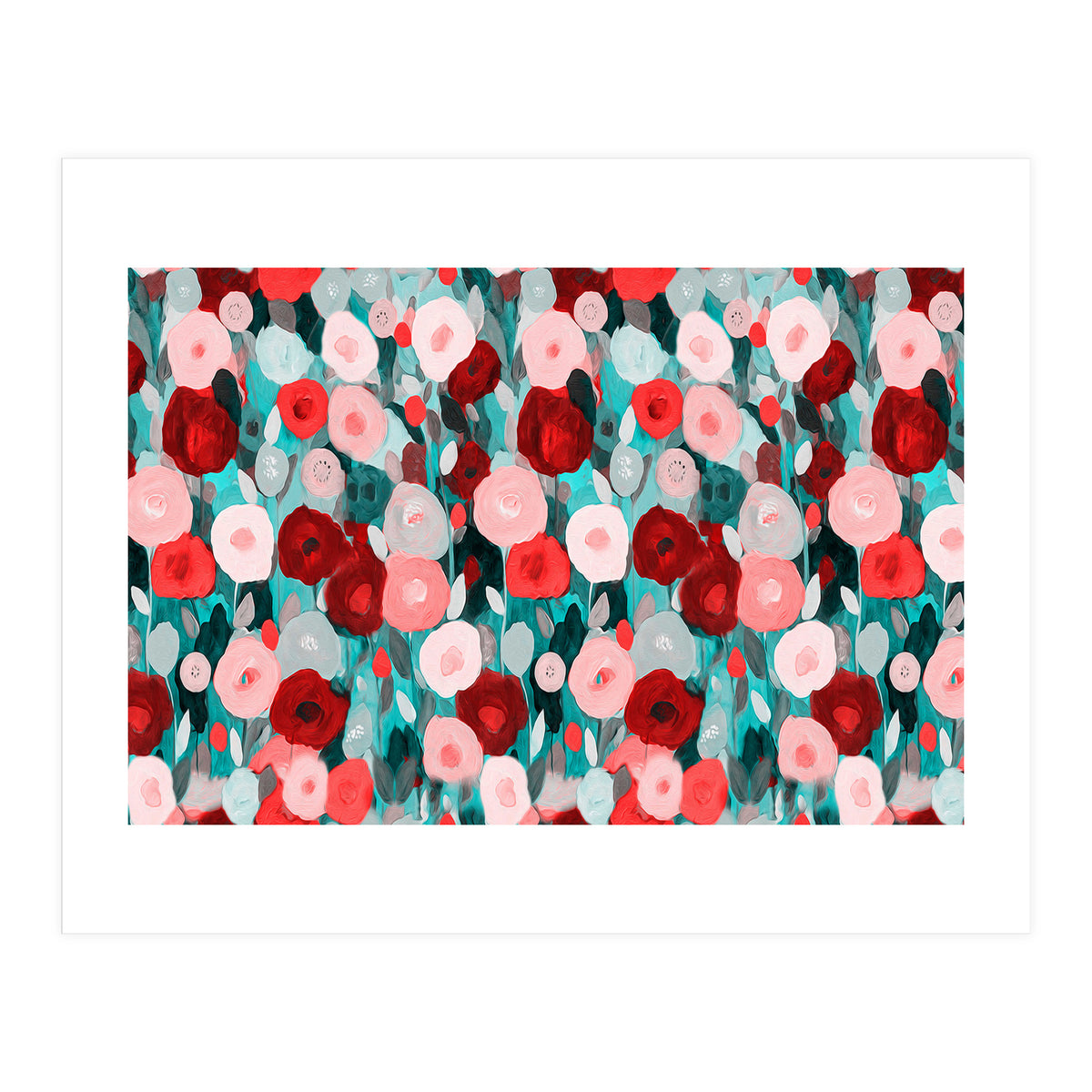 Abstract flower garden acrylic painting (Print Only)