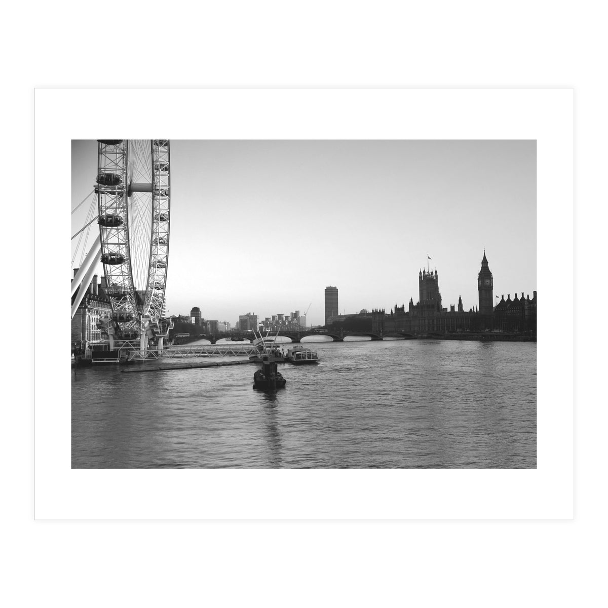 London River Thames, Big Ben House of Parliament (Print Only)