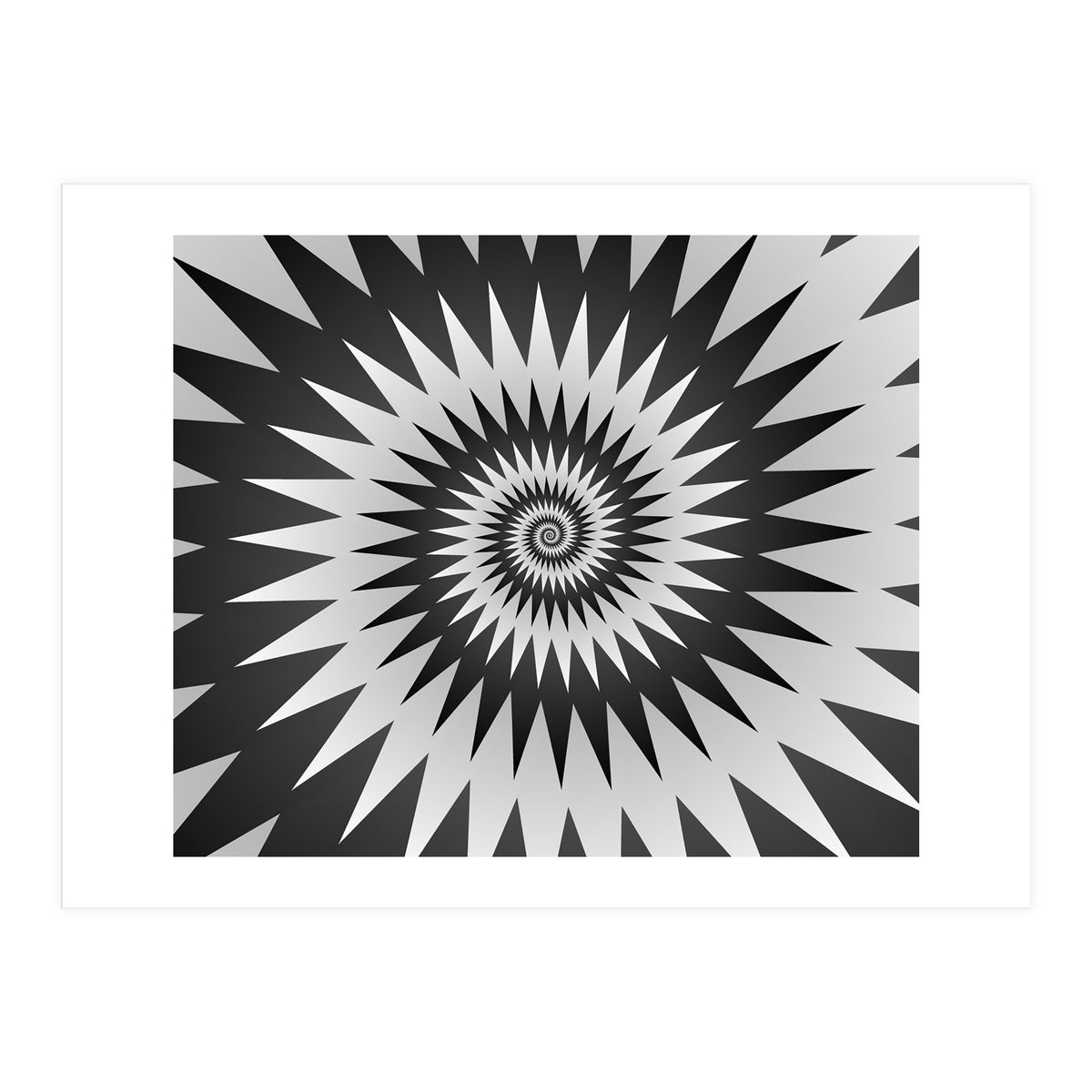 Black & White Abstract Spiral (Print Only)