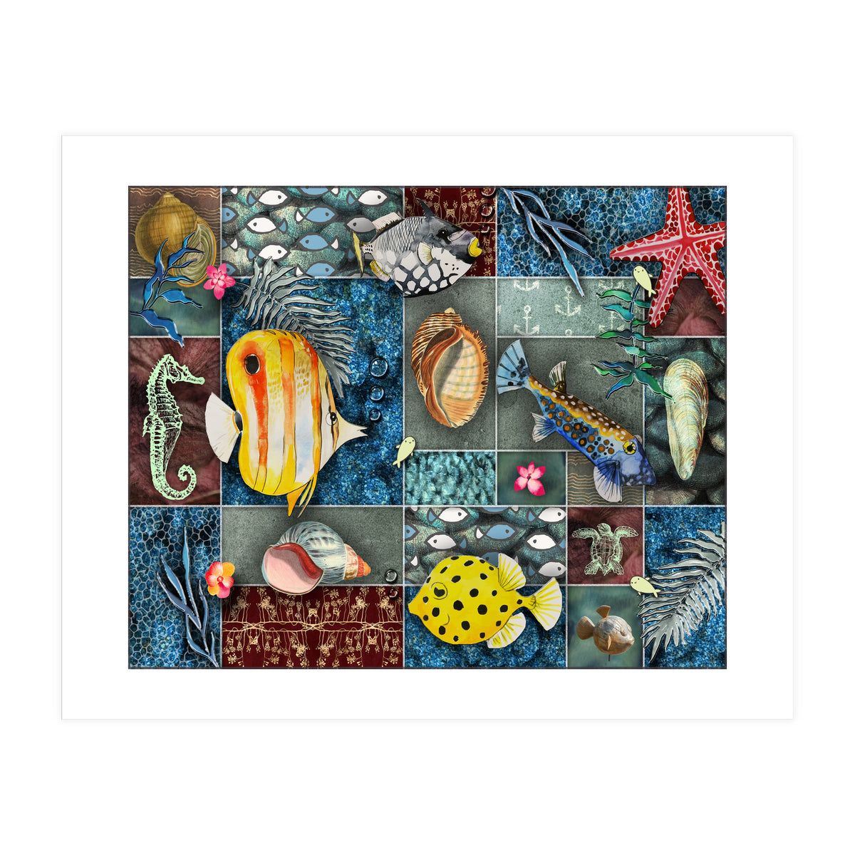 Sea Life Collage (Print Only)