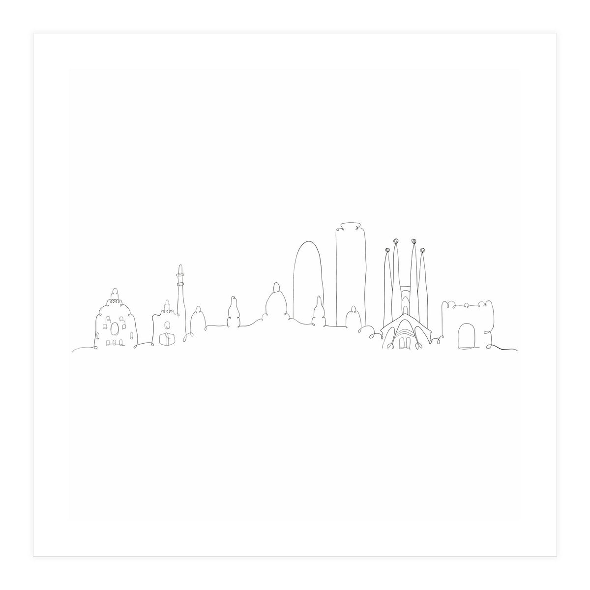 One Line Barcelona (Print Only)