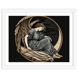 Angel On The Moon Art Nouveau by Walter WhatsHisFace