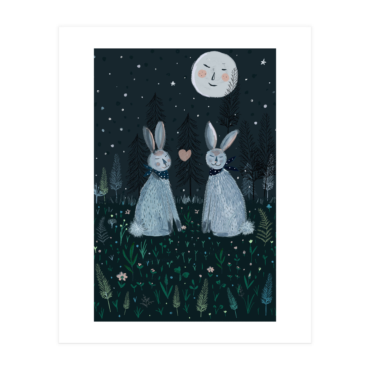 Rabbits in the forest (Print Only)