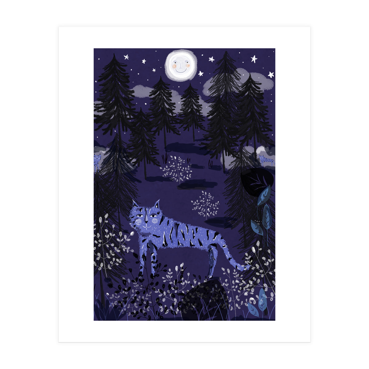 Night tigers hide and seek (Print Only)