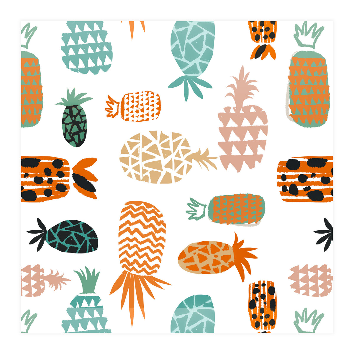 Crazy Pineapples Art Print (Print Only)